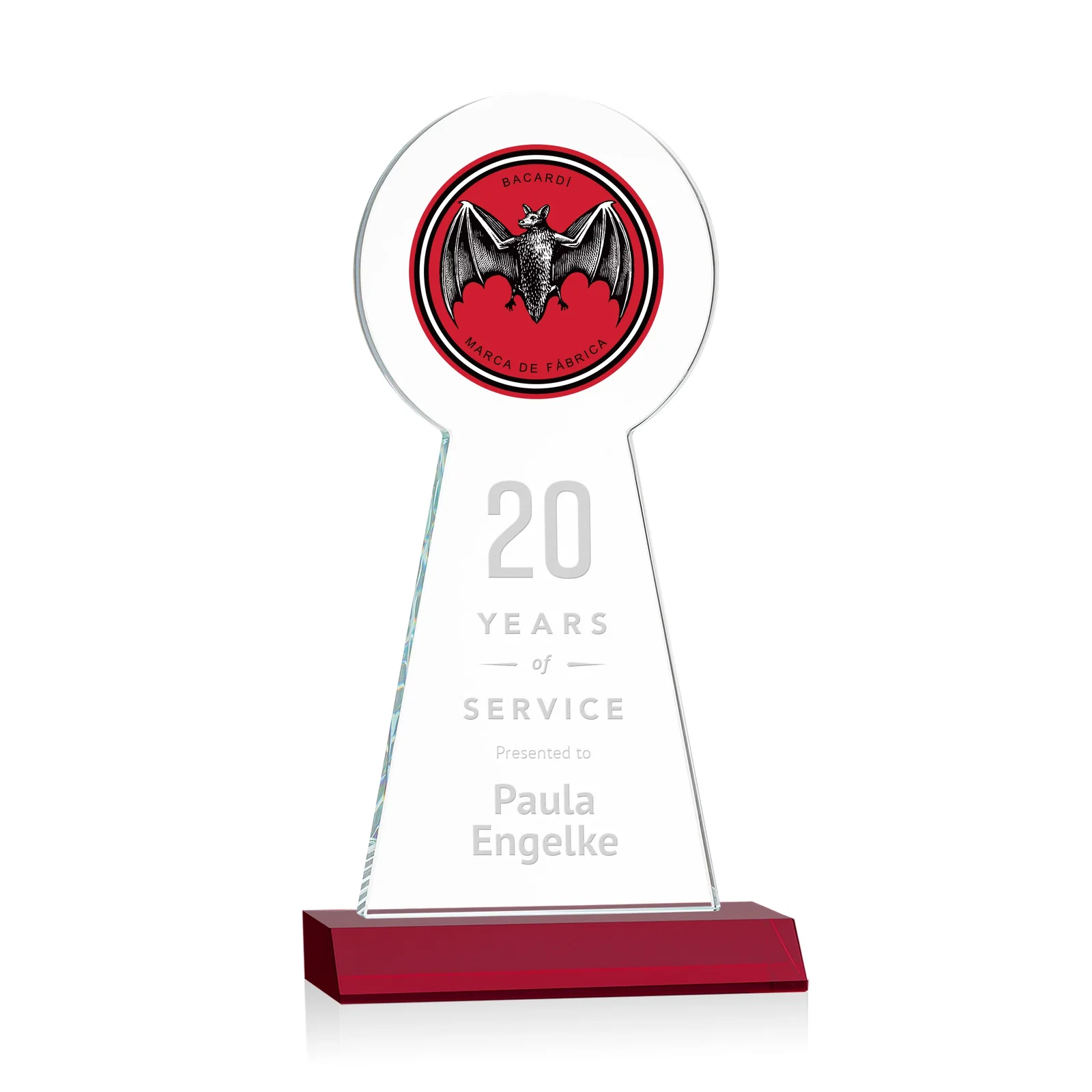 Custom Starfire Crystal Tower Award With Large Circle Top, with your logo for sales achievement awards