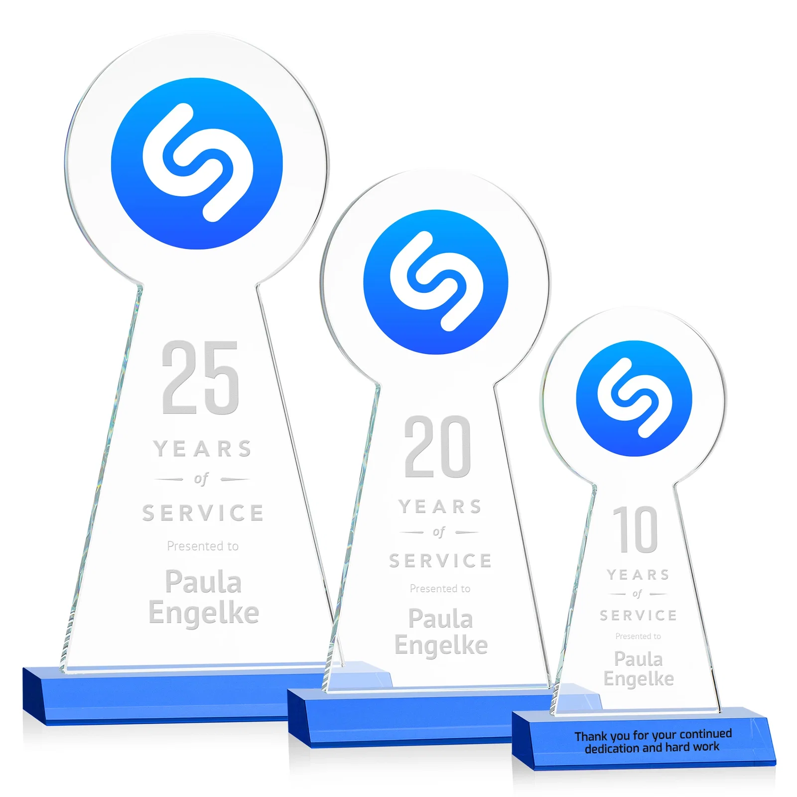 Custom Starfire Crystal Tower Award With Large Circle Top, with your logo for team milestone celebrations
