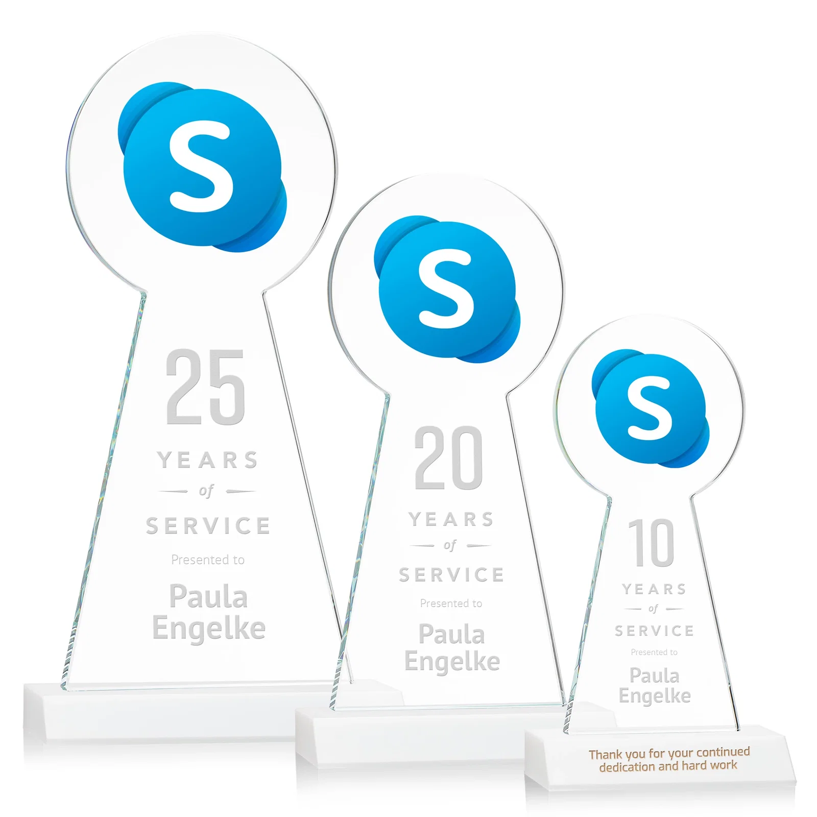 Custom Starfire Crystal Tower Award With Large Circle Top, with your logo for volunteer appreciation