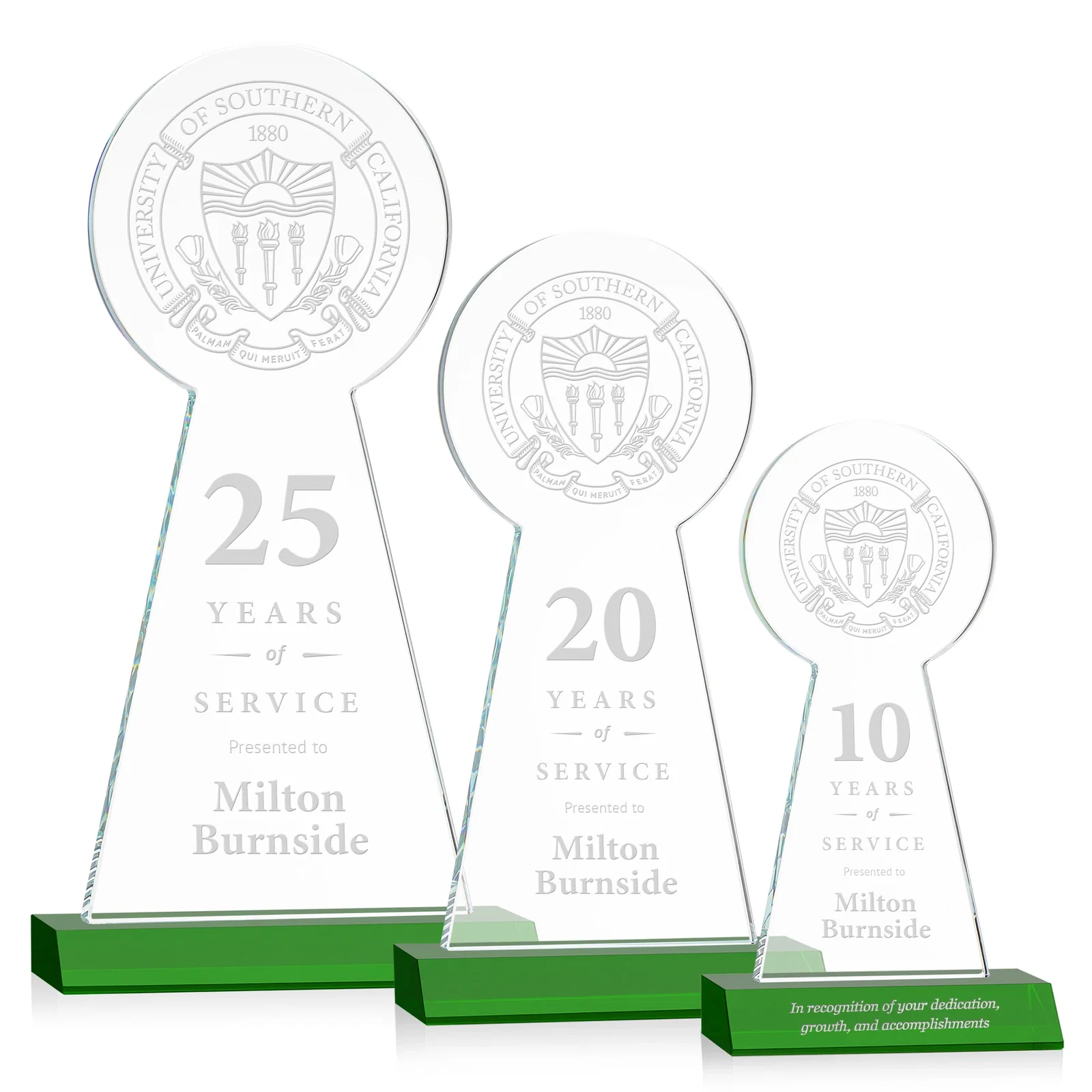 Custom Starfire Crystal Tower Award With Large Circle Top for volunteer appreciation