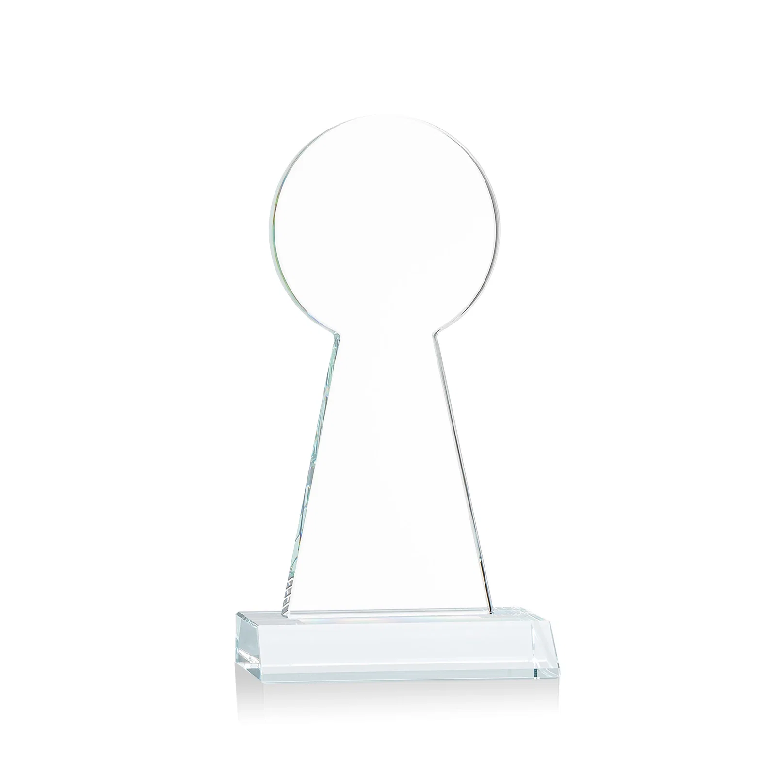 Personalized Starfire Crystal Tower Award With Large Circle Top, with your logo for corporate award ceremonies