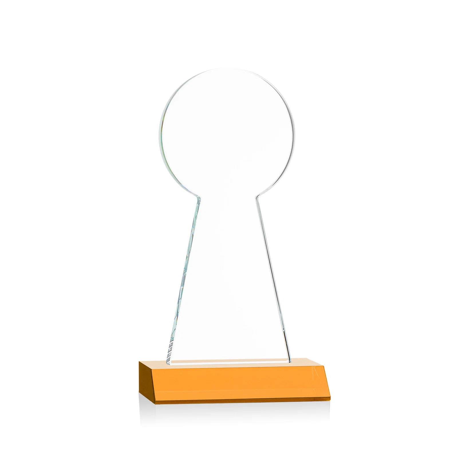 Personalized Starfire Crystal Tower Award With Large Circle Top, with your logo for retirement presentations