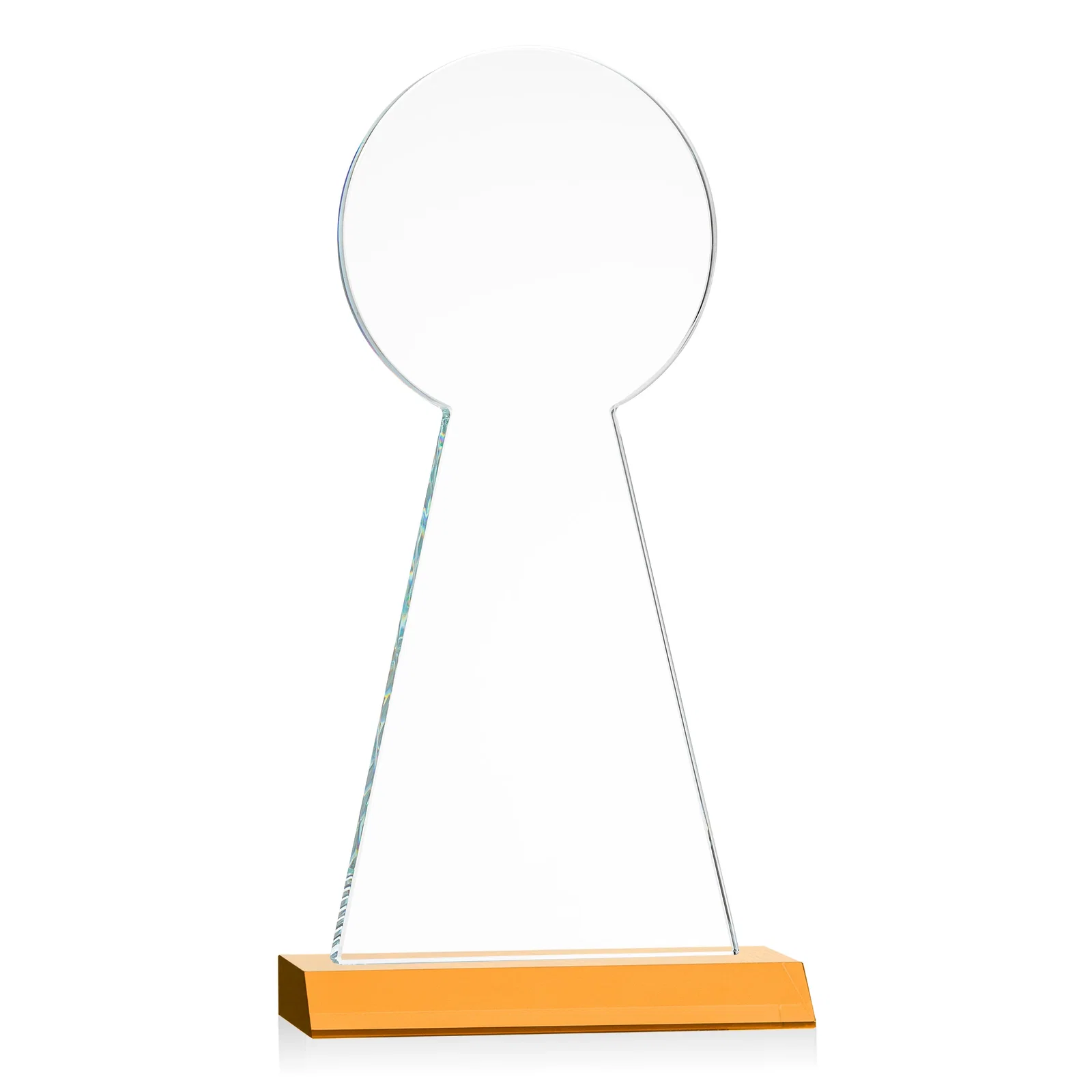 Personalized Starfire Crystal Tower Award With Large Circle Top, with your logo for donor appreciation