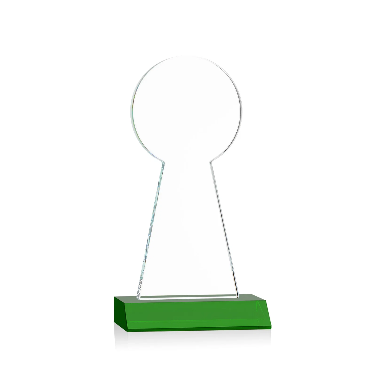 Personalized Starfire Crystal Tower Award With Large Circle Top, with your logo for graduation ceremonies