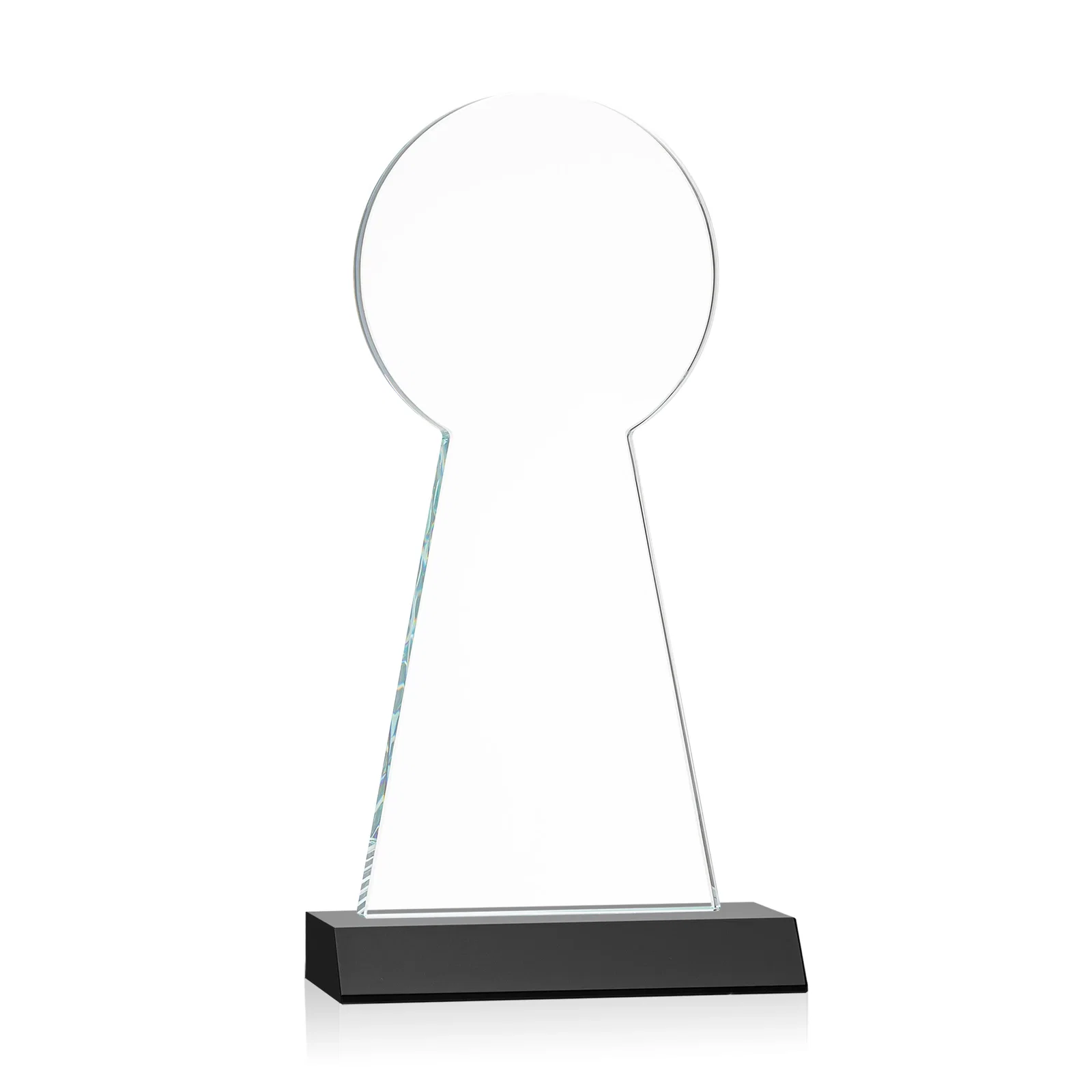 Personalized Starfire Crystal Tower Award With Large Circle Top, with your logo for company anniversary events