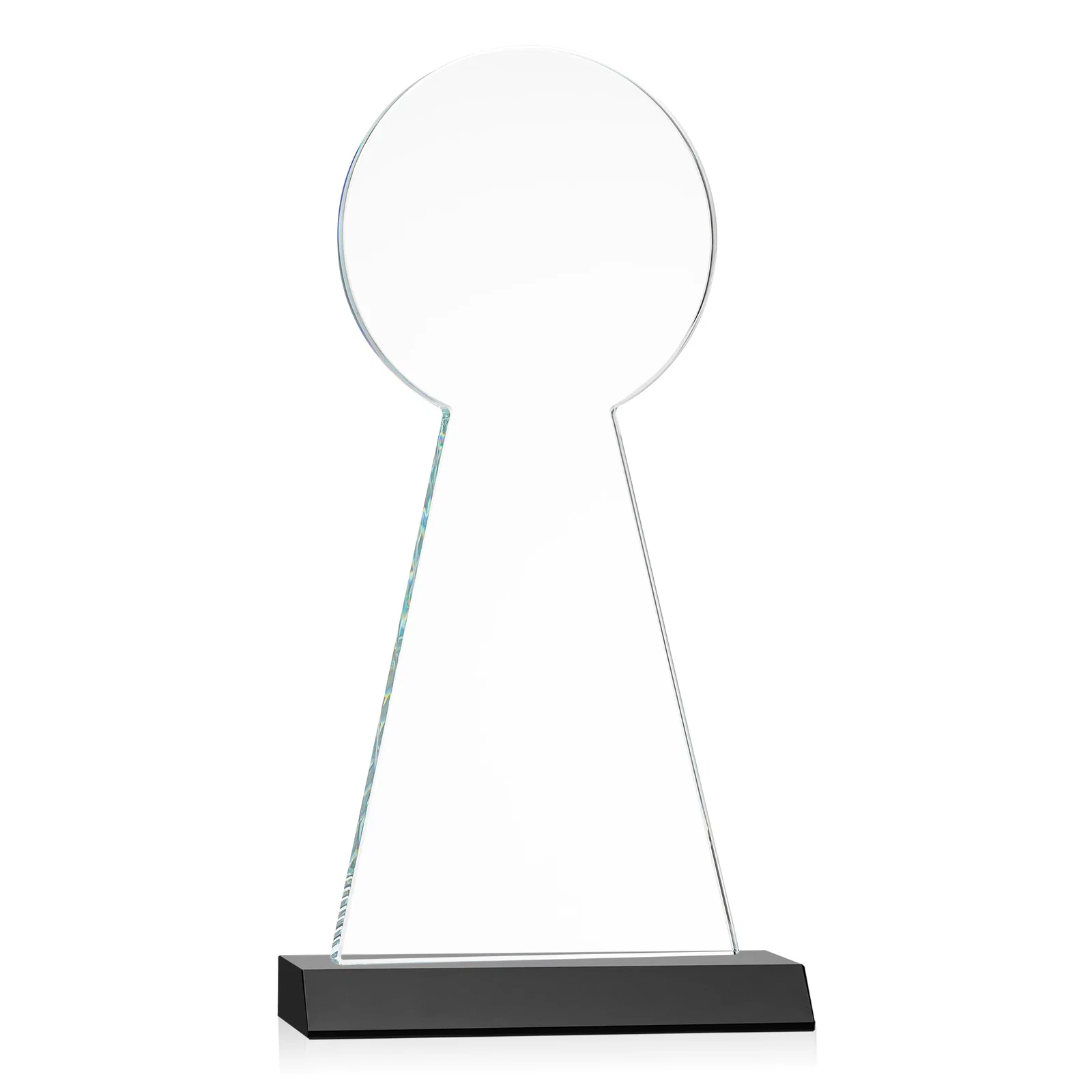 Promotional Starfire Crystal Tower Award With Large Circle Top, with your logo for employee recognition