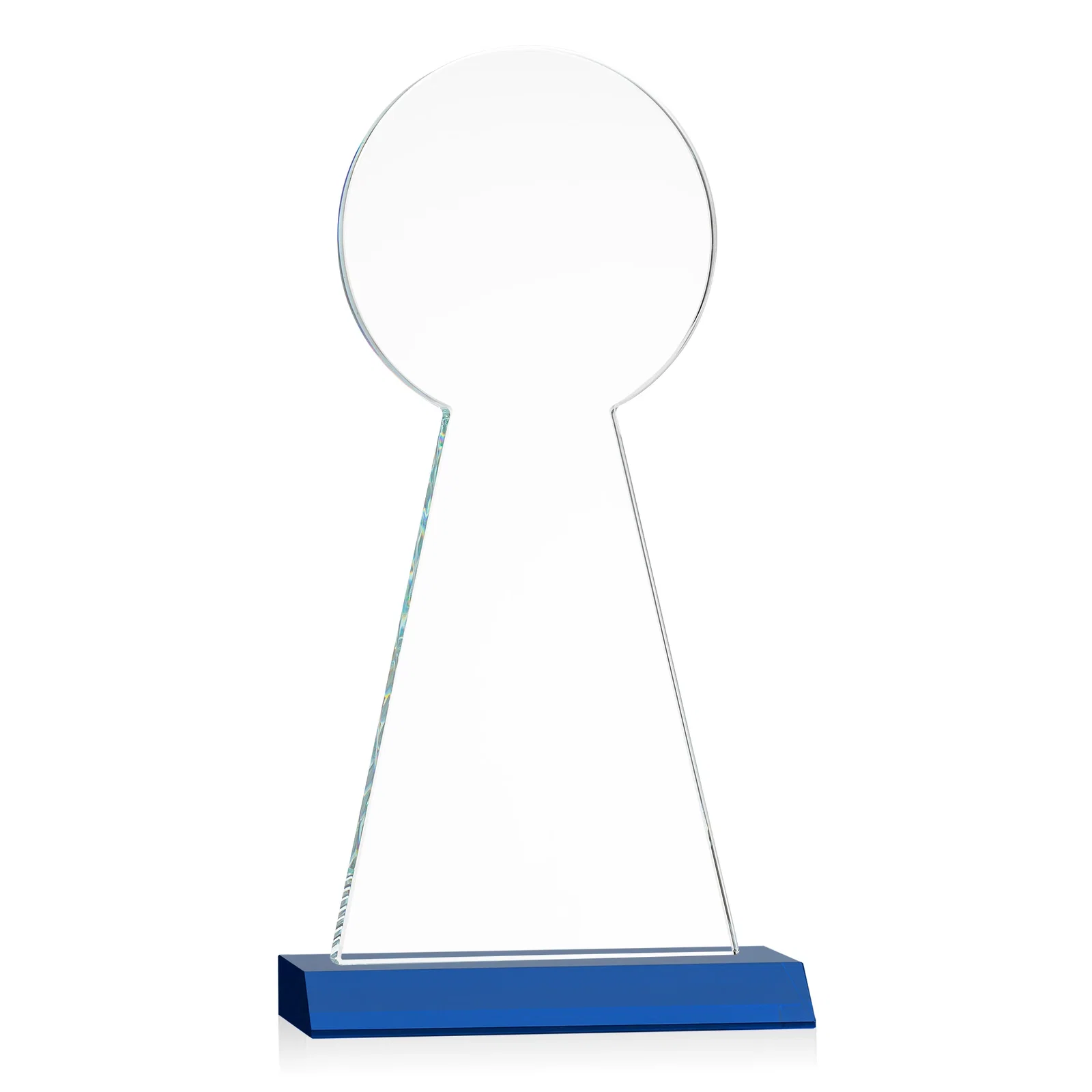 Promotional Starfire Crystal Tower Award With Large Circle Top, with your logo for sales achievement awards