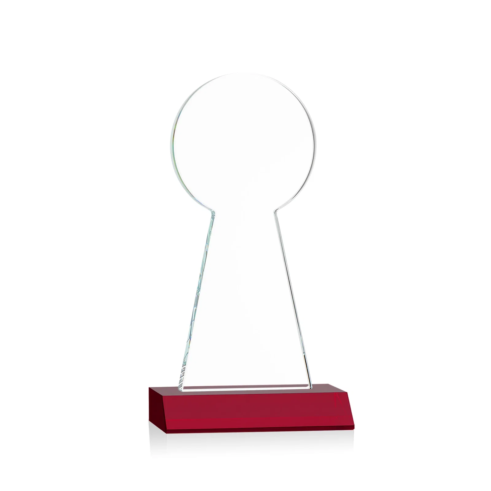 Promotional Starfire Crystal Tower Award With Large Circle Top, with your logo for retirement presentations