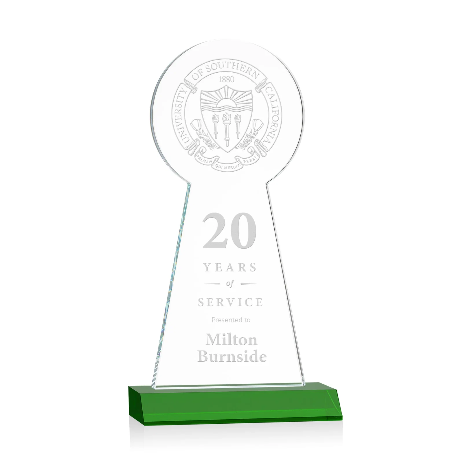 Custom Starfire Crystal Tower Award With Large Circle Top for company anniversary events