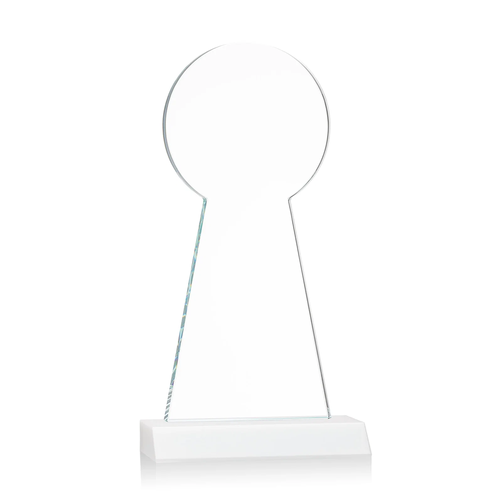 Promotional Starfire Crystal Tower Award With Large Circle Top, with your logo for company anniversary events