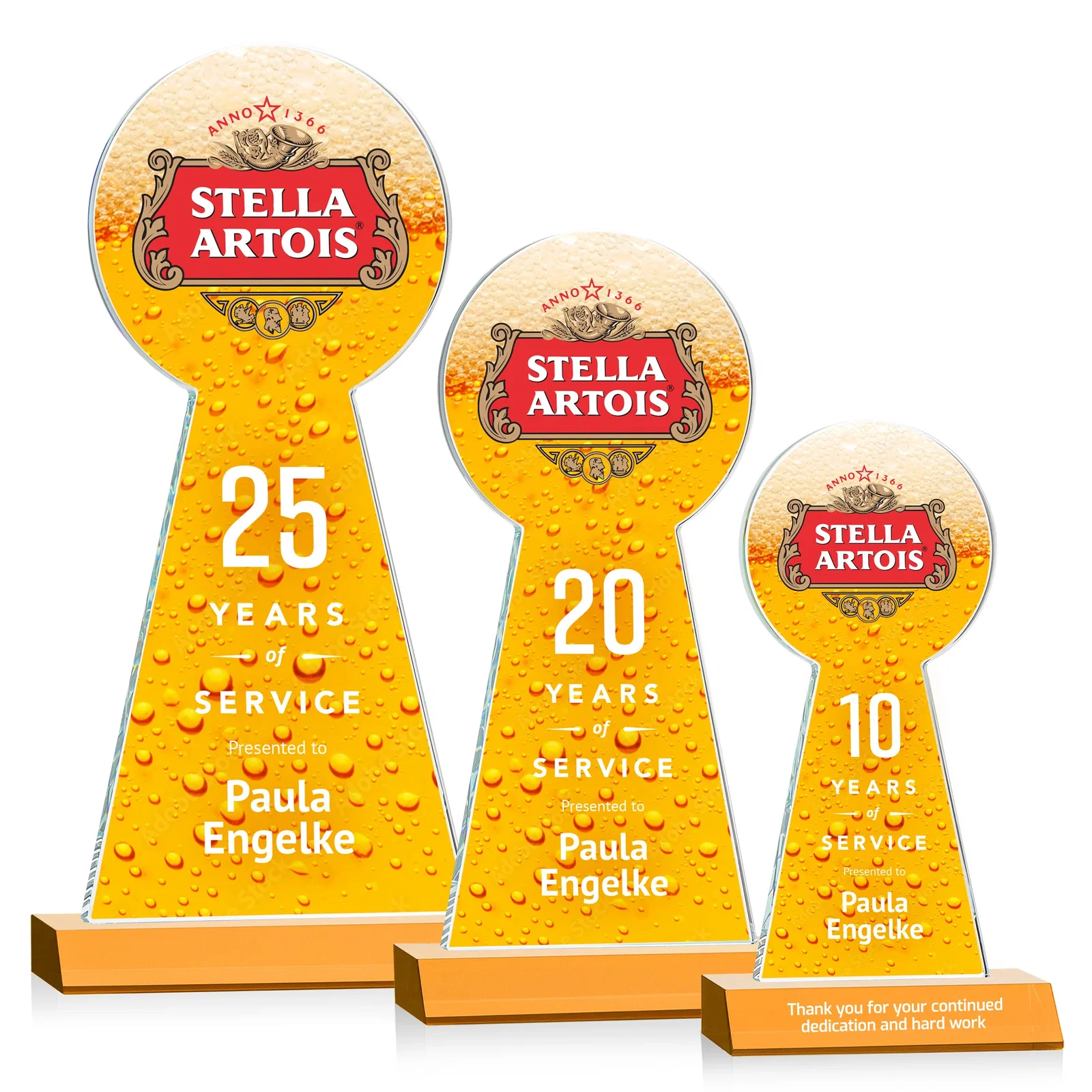Branded Starfire Crystal Tower Award With Large Circle Top for corporate award ceremonies