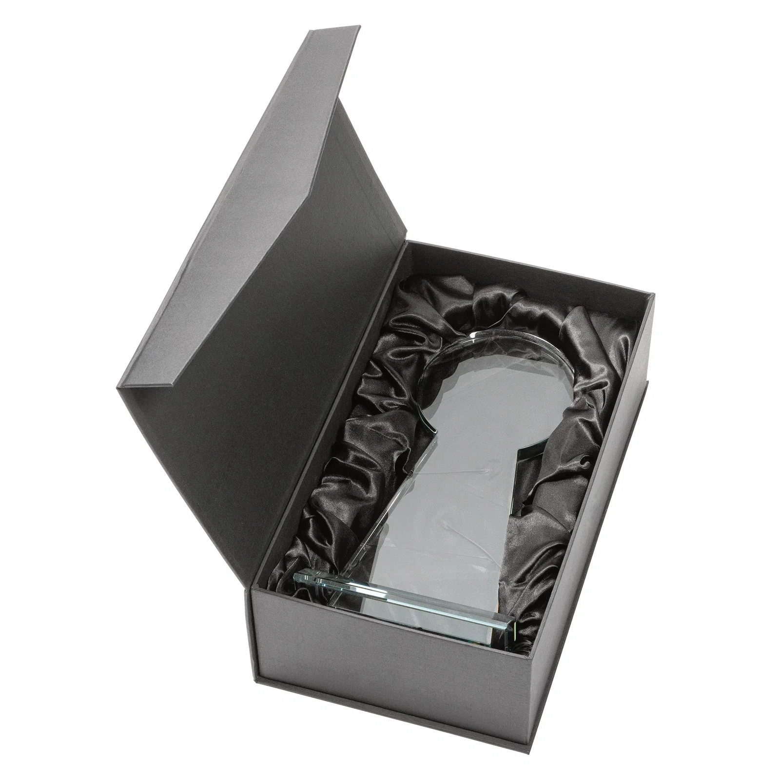 Custom Starfire Crystal Tower Award With Large Circle Top for retirement presentations
