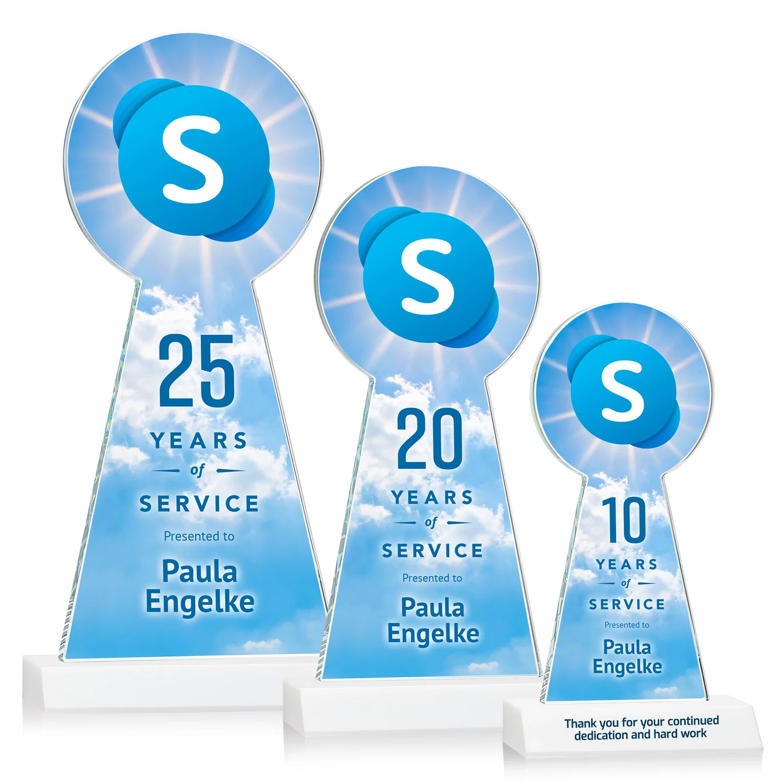 Customized Starfire Crystal Tower Award With Large Circle Top for corporate award ceremonies