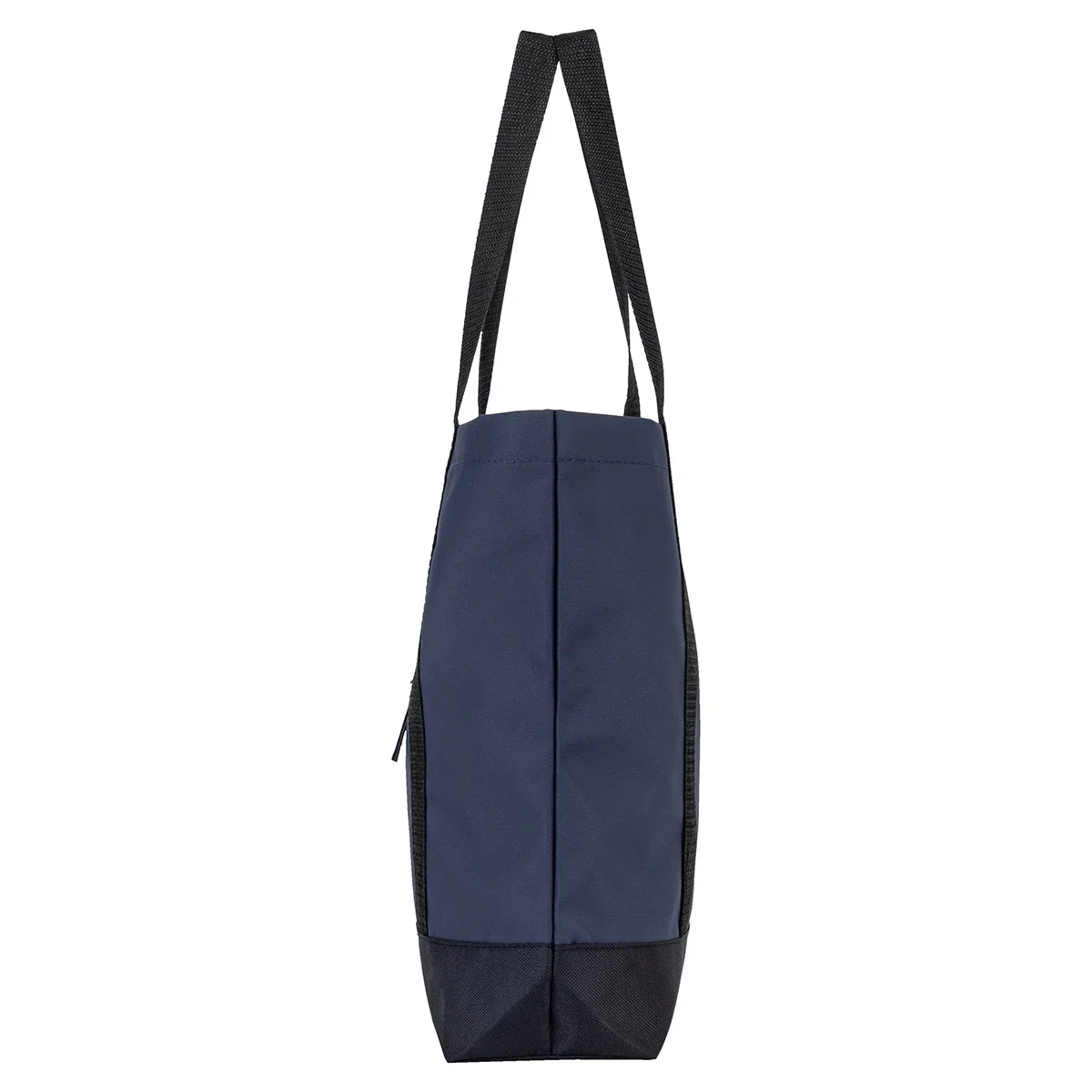 Promotional Lakeshore Recycled Nylon Tote carried by the handles, tote bag in use