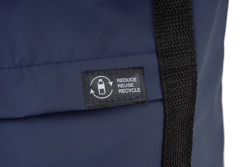 Custom Lakeshore Recycled Nylon Tote shown open, interior view