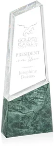 Green Granite Tower Transitioning into Clear Crystal