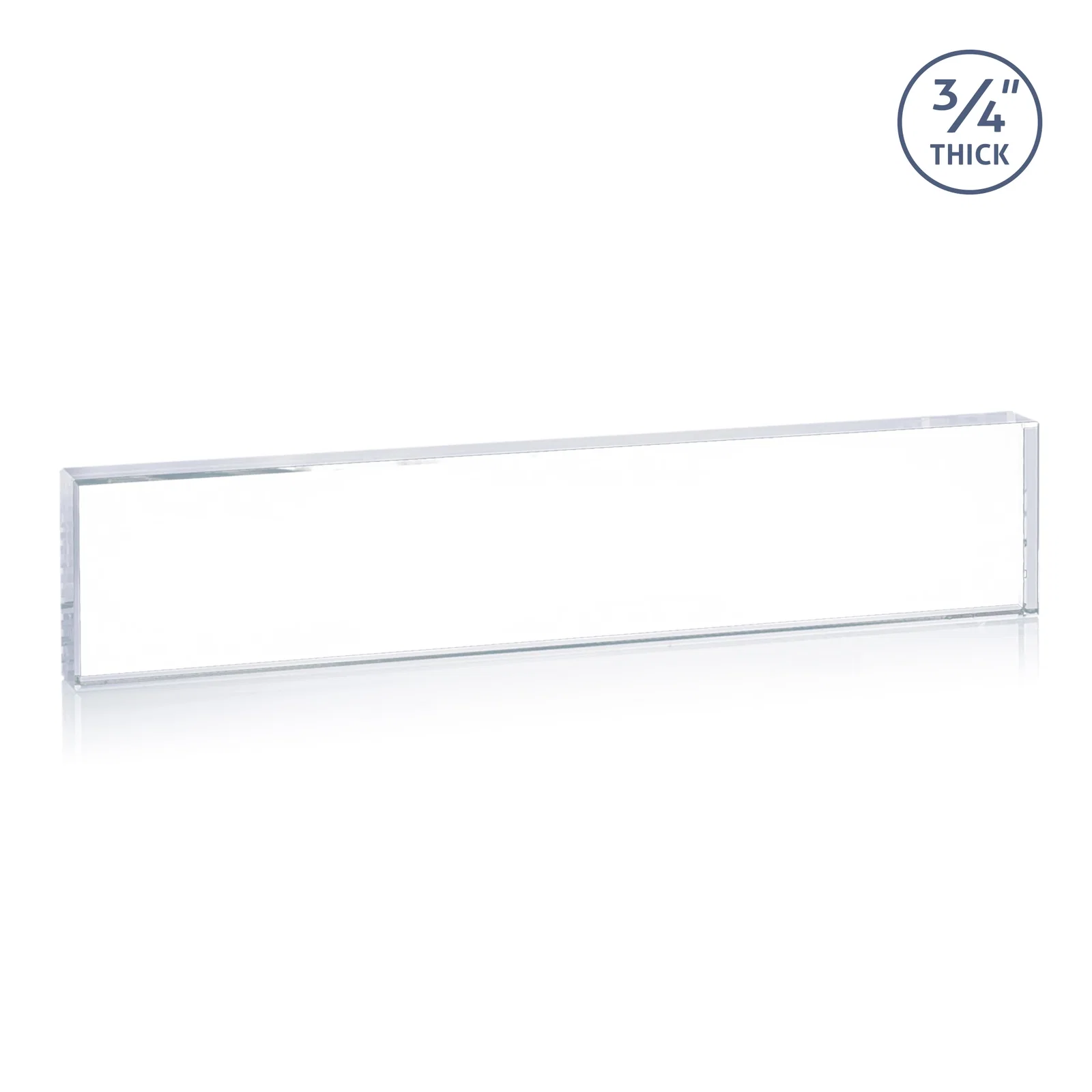 Custom Starfire Crystal Desk Nameplate, 0.75 Inch Thick With Polished Edges for safety achievement programs