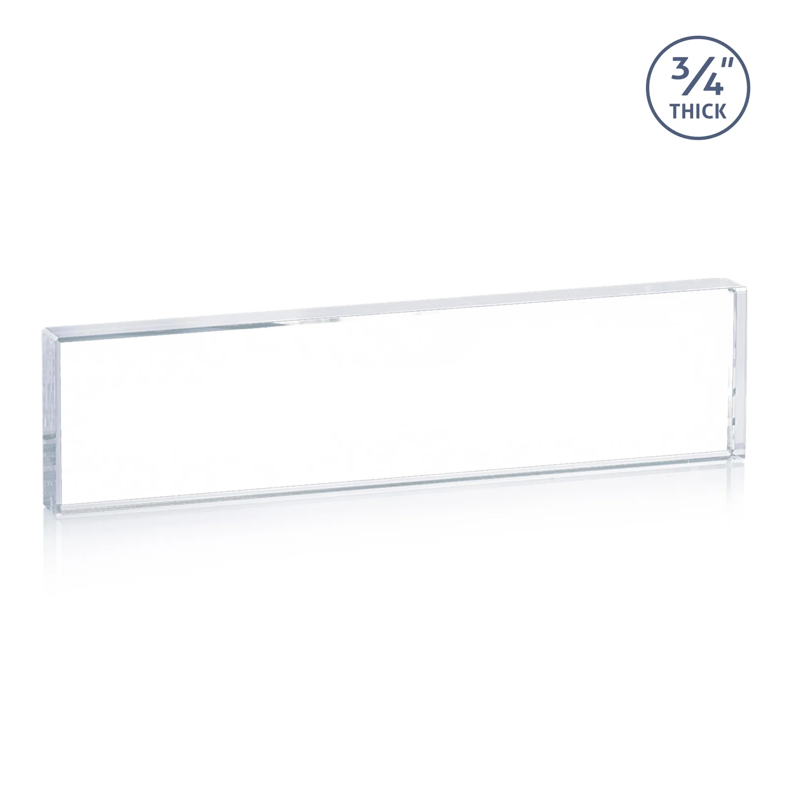 Custom Starfire Crystal Desk Nameplate, 0.75 Inch Thick With Polished Edges for dealer and partner awards