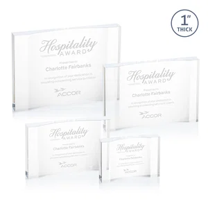 Thick Acrylic Award With Inward-Curved Recessed Text Panel
