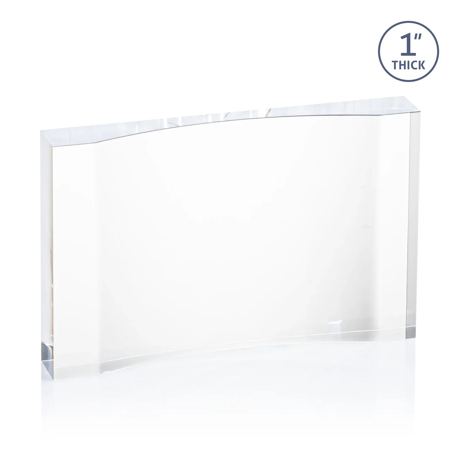 Promotional Thick Acrylic Award With Inward-Curved Recessed Text Panel for graduation ceremonies
