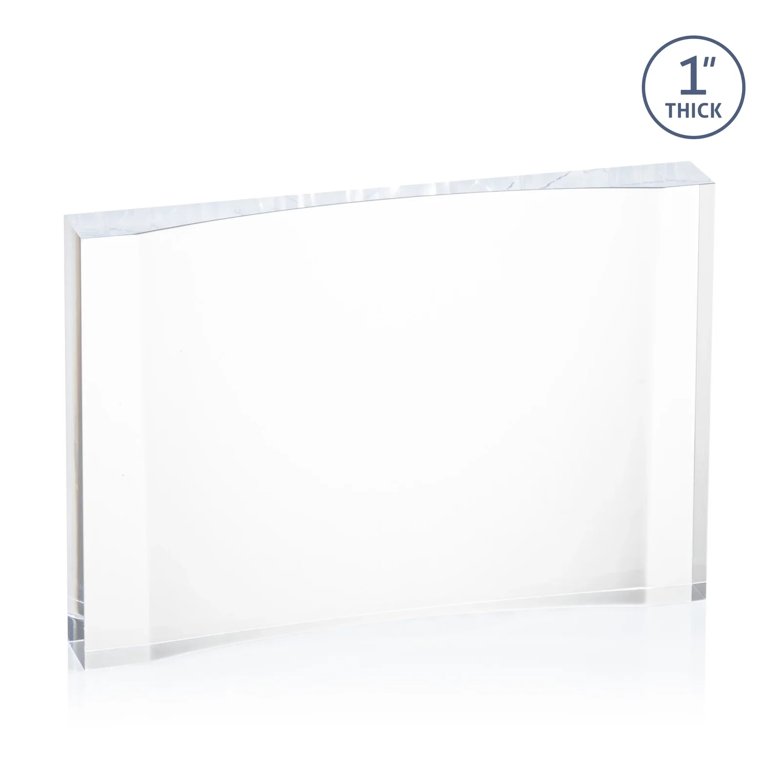 Promotional Thick Acrylic Award With Inward-Curved Recessed Text Panel for safety achievement programs