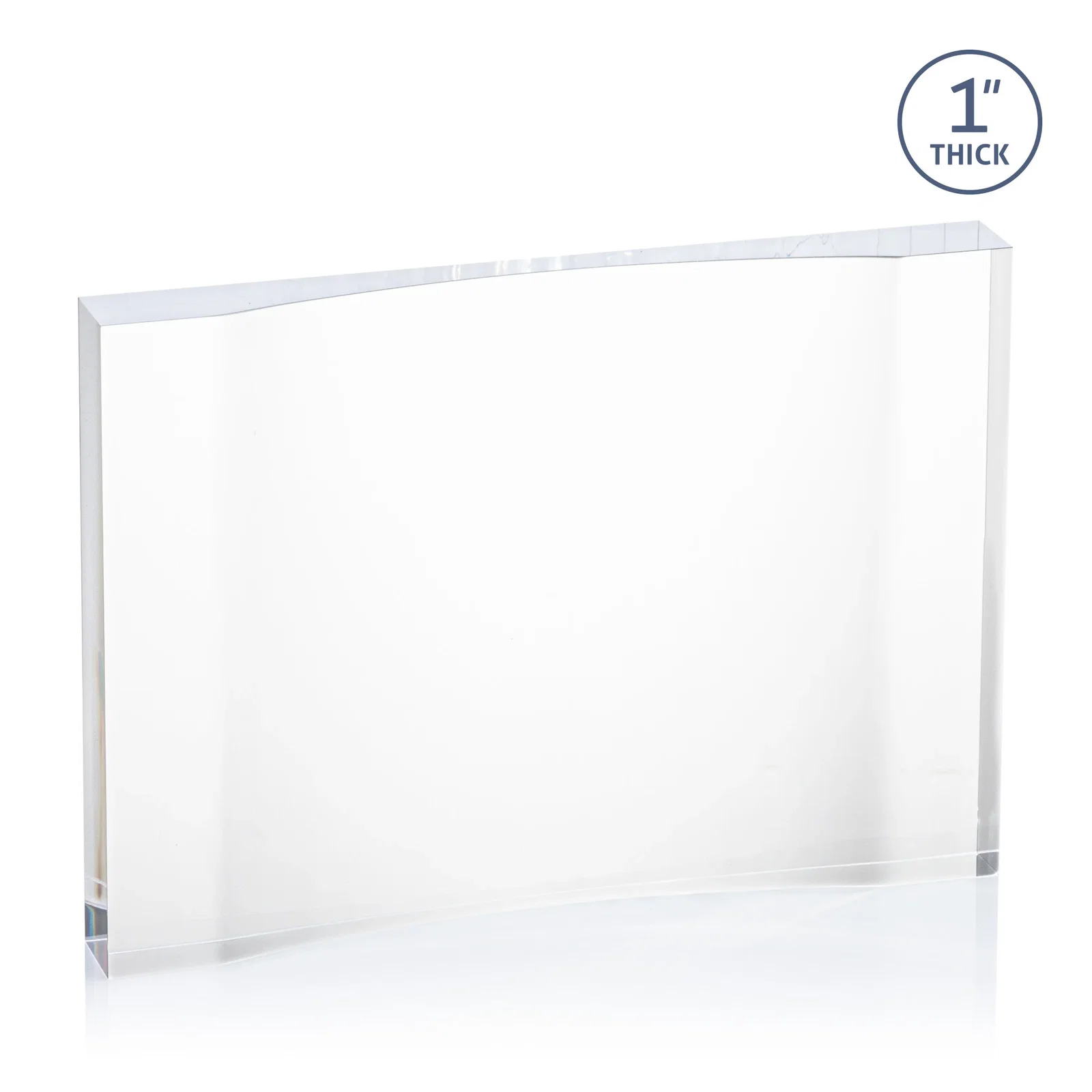 Promotional Thick Acrylic Award With Inward-Curved Recessed Text Panel for volunteer appreciation