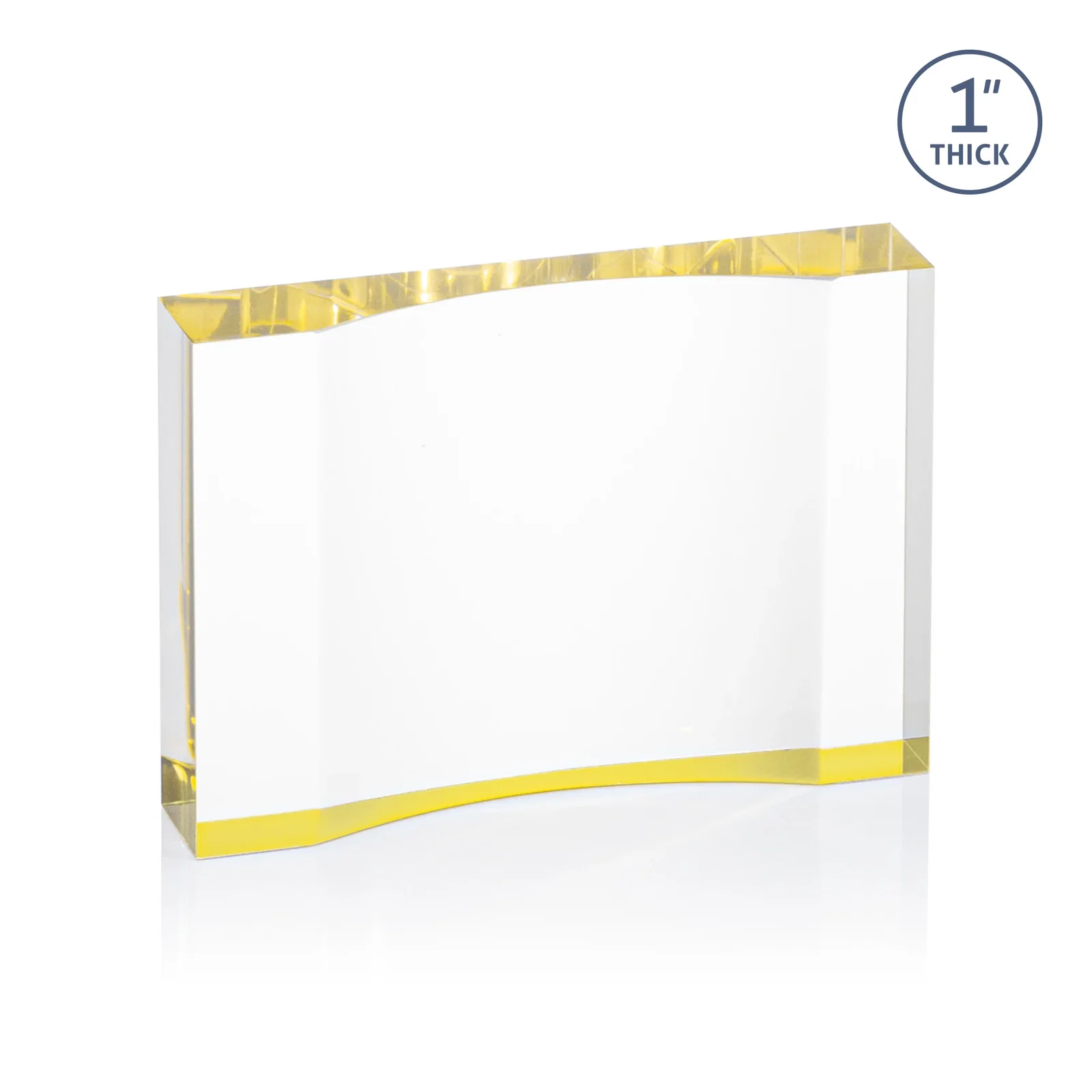 Promotional Thick Acrylic Award With Inward-Curved Recessed Text Panel for dealer and partner awards