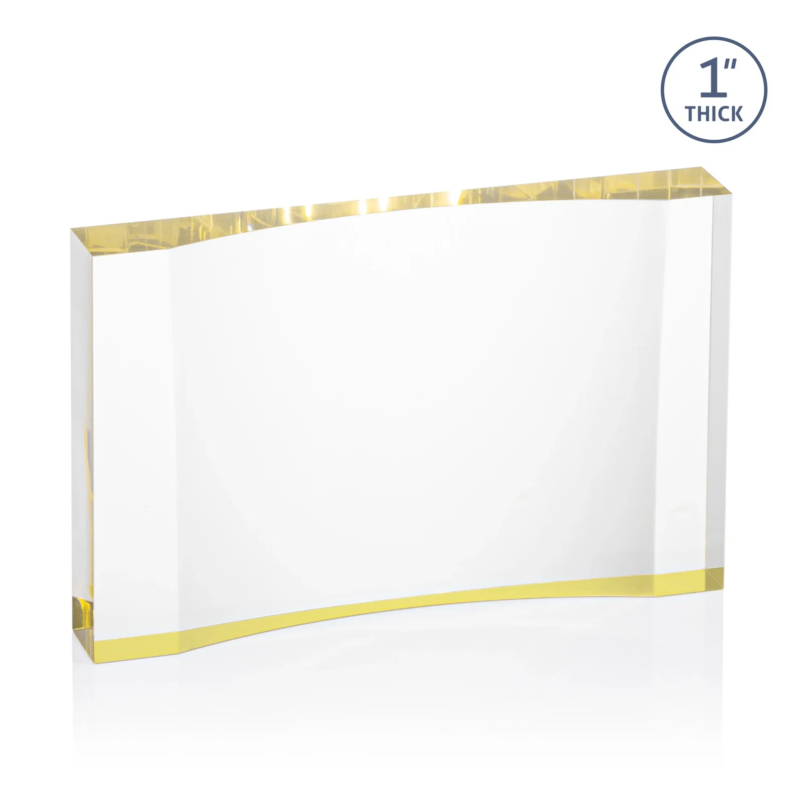 Promotional Thick Acrylic Award With Inward-Curved Recessed Text Panel for company anniversary events