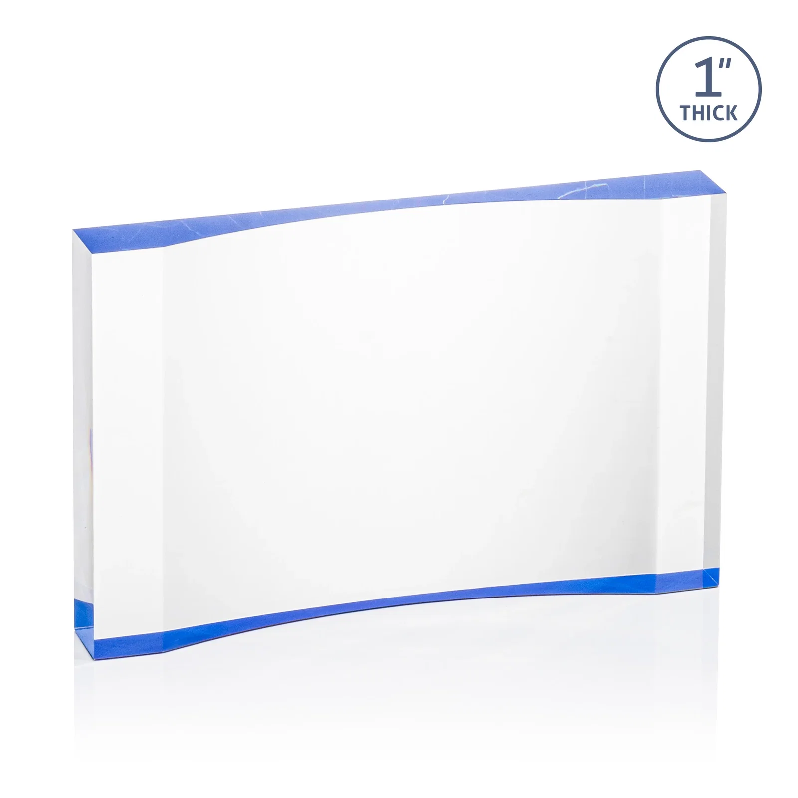 Branded Thick Acrylic Award With Inward-Curved Recessed Text Panel for sales achievement awards