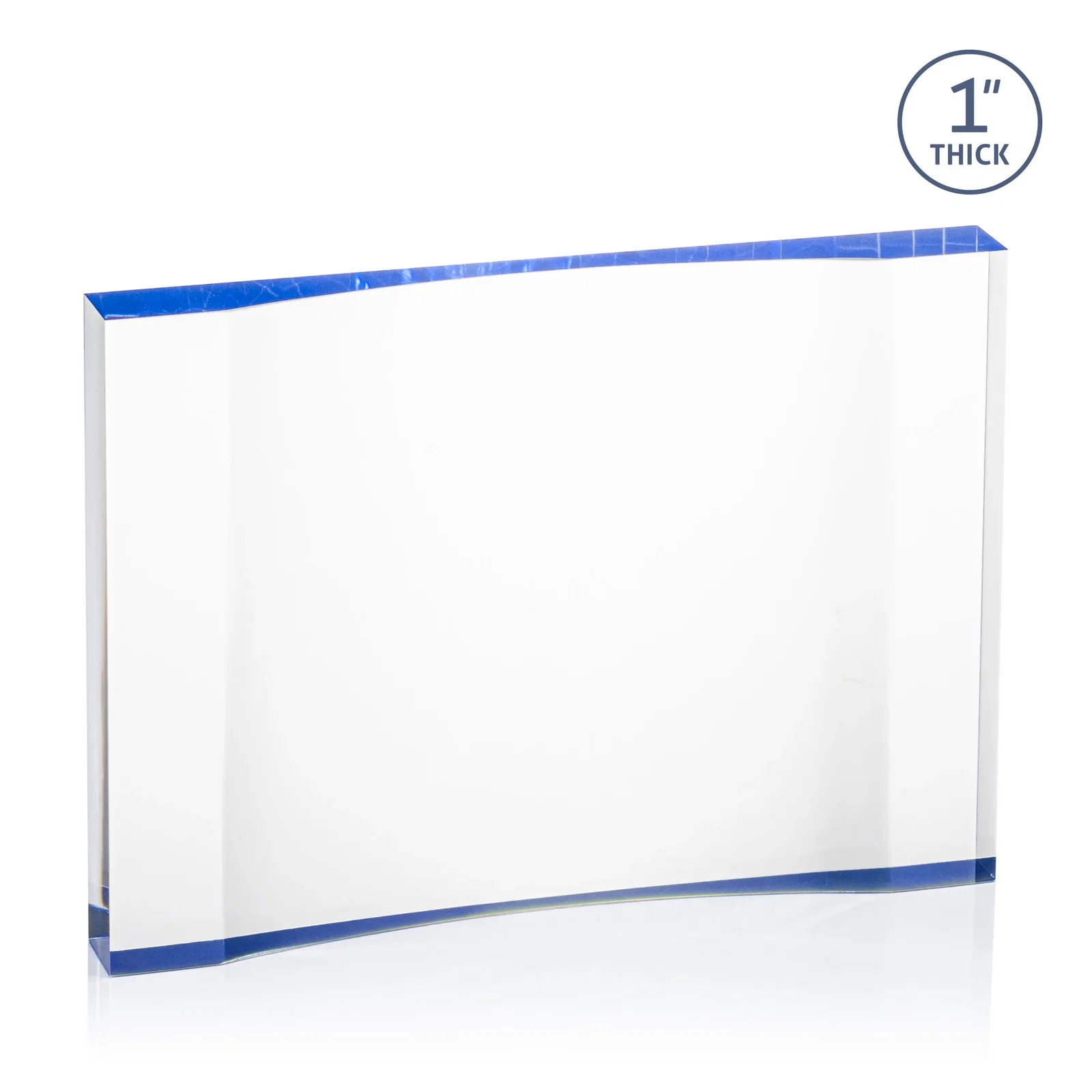 Branded Thick Acrylic Award With Inward-Curved Recessed Text Panel for team milestone celebrations