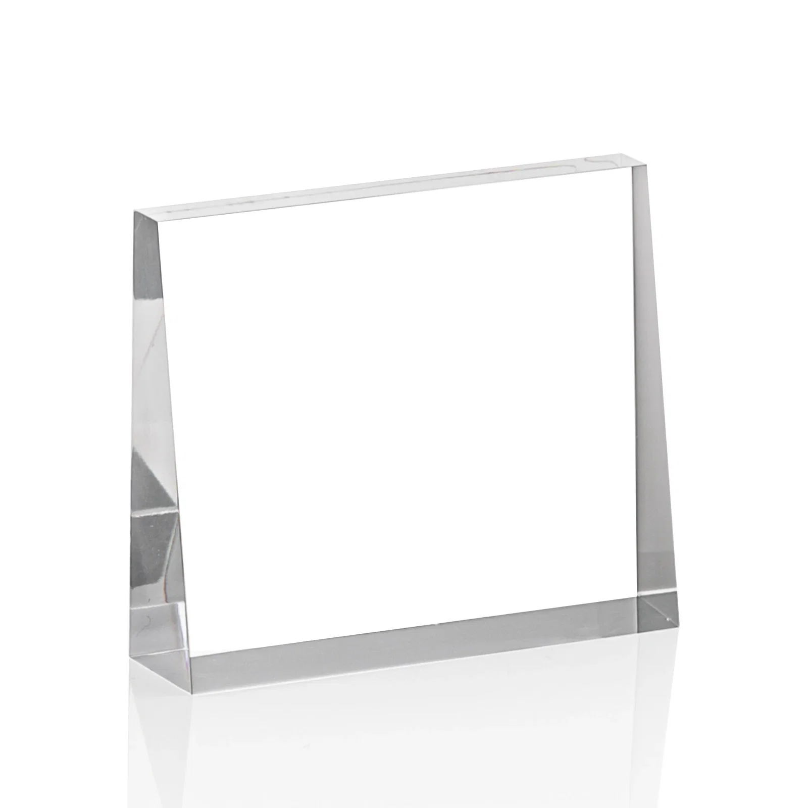 Promotional Horizontal Tapered Freestanding Acrylic Award for corporate award ceremonies