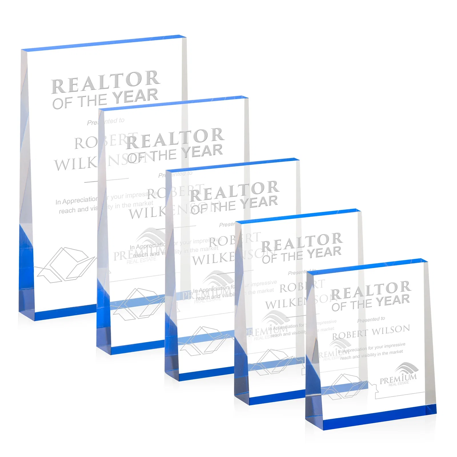 Personalized Vertical Tapered Freestanding Acrylic Award for employee recognition
