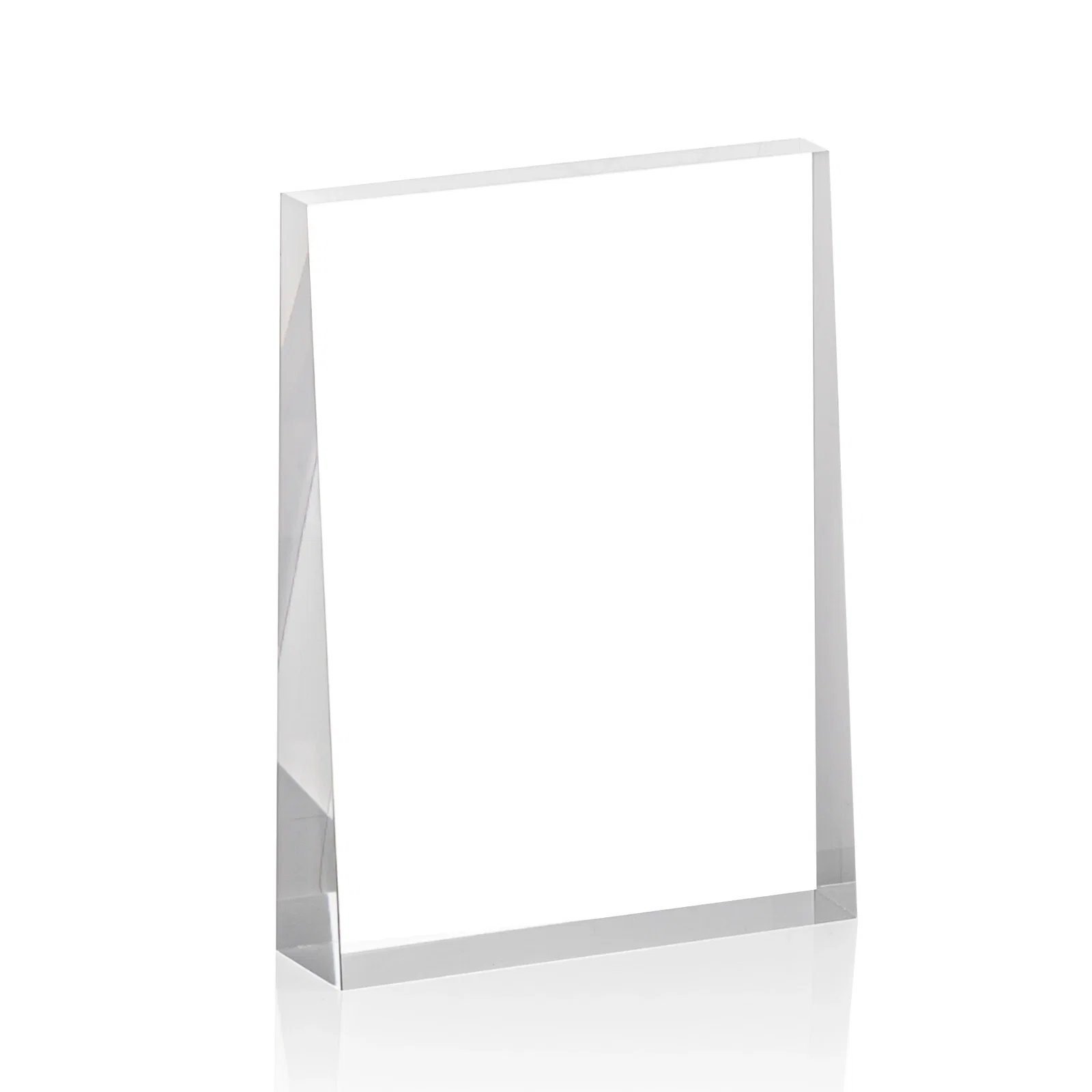 Promotional Vertical Tapered Freestanding Acrylic Award for corporate award ceremonies