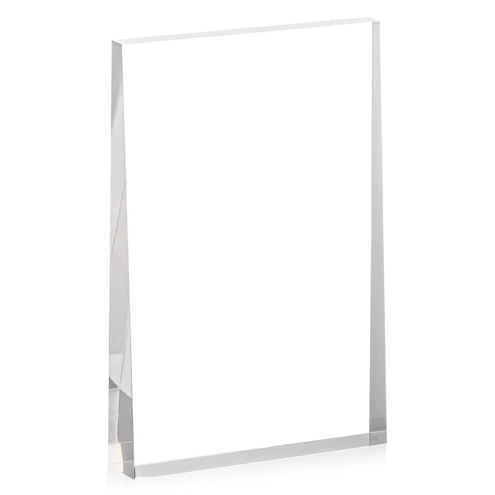 Promotional Vertical Tapered Freestanding Acrylic Award for retirement presentations