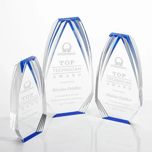 Ridged-Frame Acrylic Award With Sapphire Reflecting Base