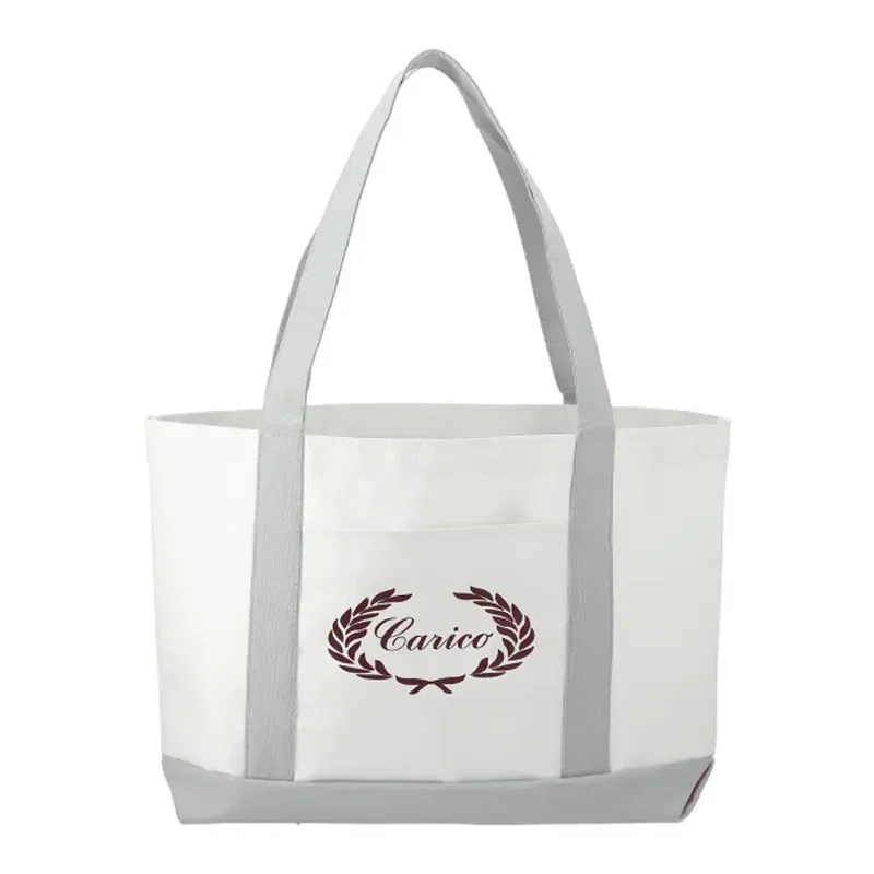Custom Large Canvas Boat Tote Bag — view 4