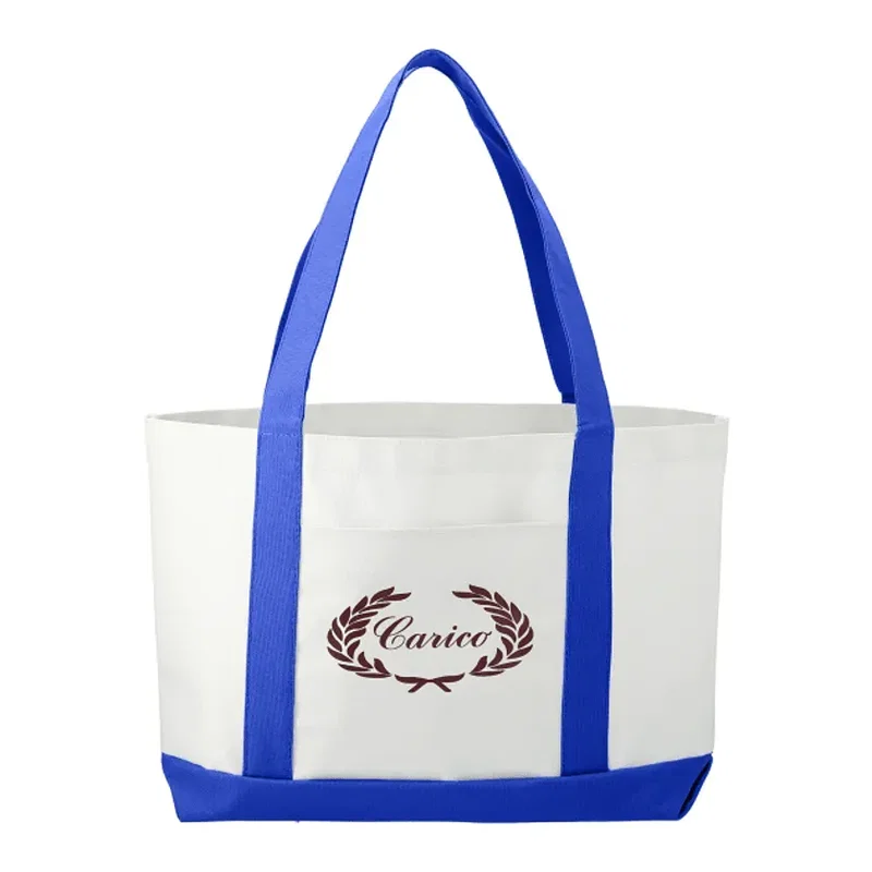 Custom Large Canvas Boat Tote Bag — view 5