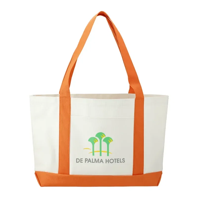 Custom Large Canvas Boat Tote Bag — view 6