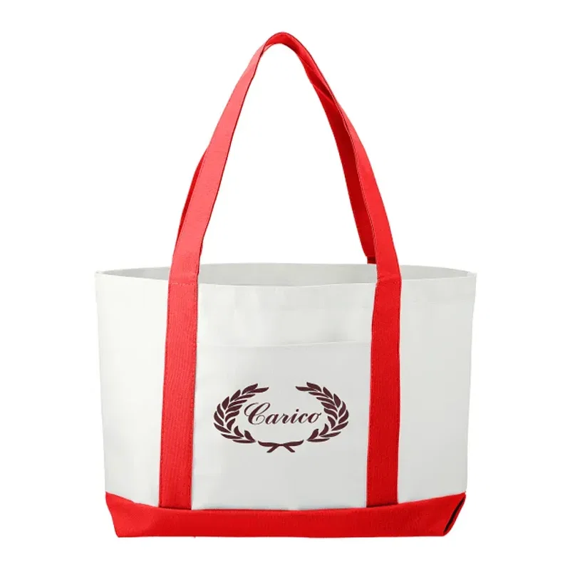 Custom Large Canvas Boat Tote Bag — view 7