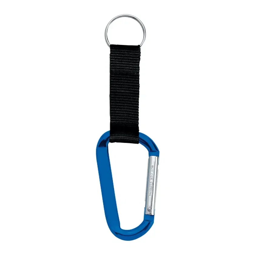 Custom Large Carabiner Key Ring with Nylon Strap — view 2