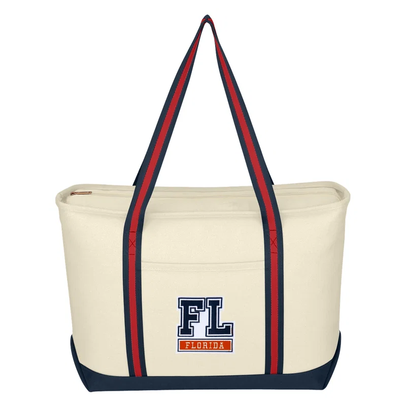 Large Cotton Canvas Admiral Tote Bag With Tackle Twill Patch — view 10