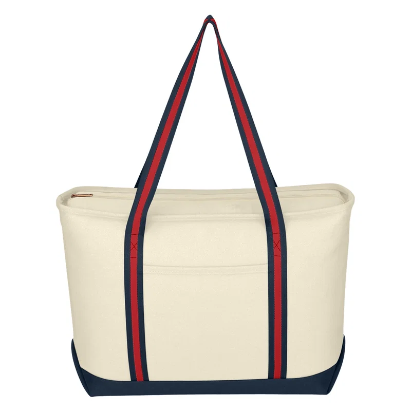 Large Cotton Canvas Admiral Tote Bag With Tackle Twill Patch — view 11