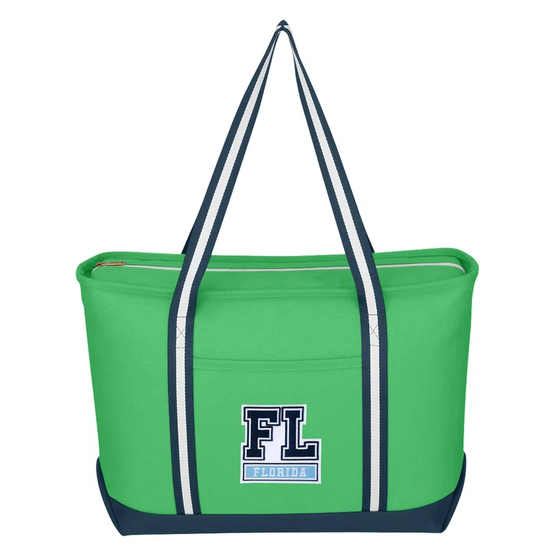 Large Cotton Canvas Admiral Tote Bag With Tackle Twill Patch — view 12