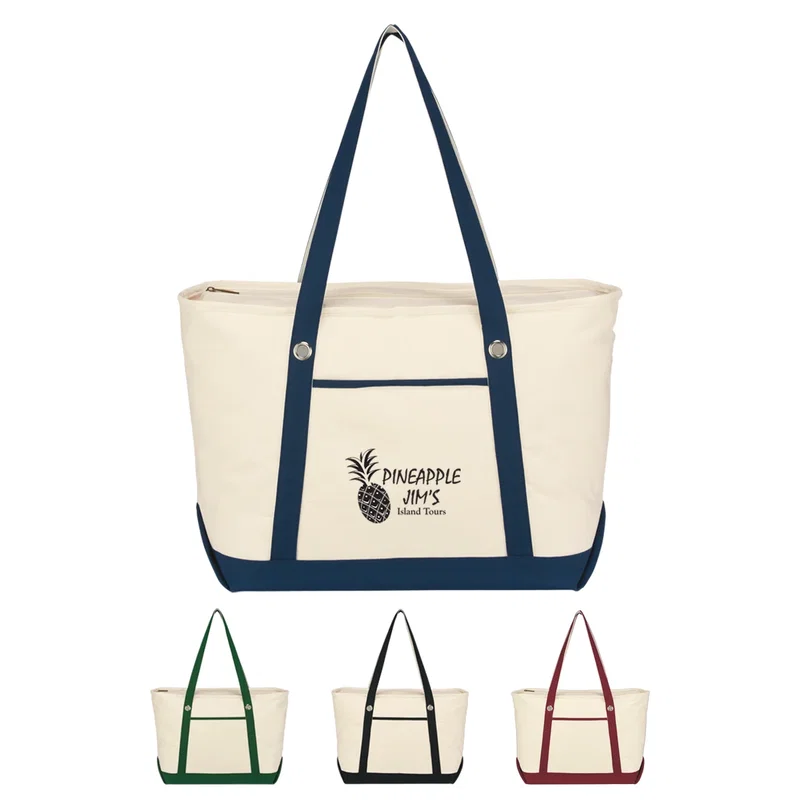 Large Cotton Canvas Sailing Tote Bag — view 16