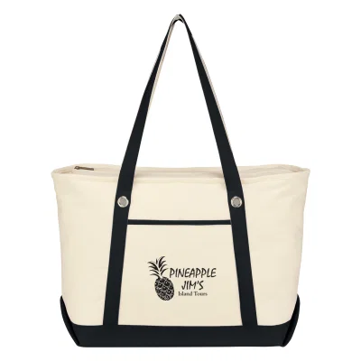 Large Cotton Canvas Sailing Tote Bag — view 2