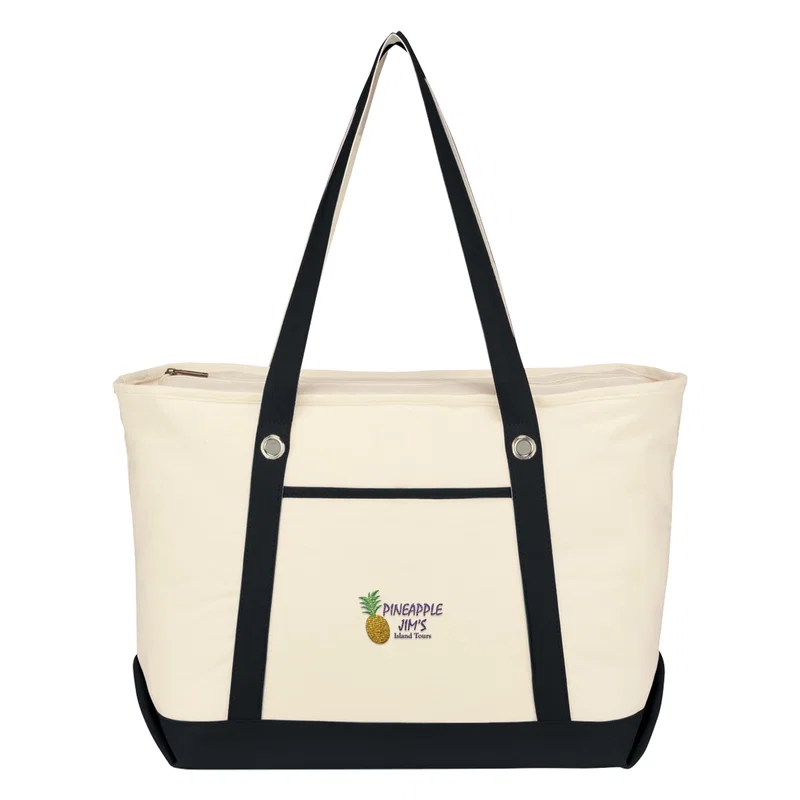 Large Cotton Canvas Sailing Tote Bag — view 4