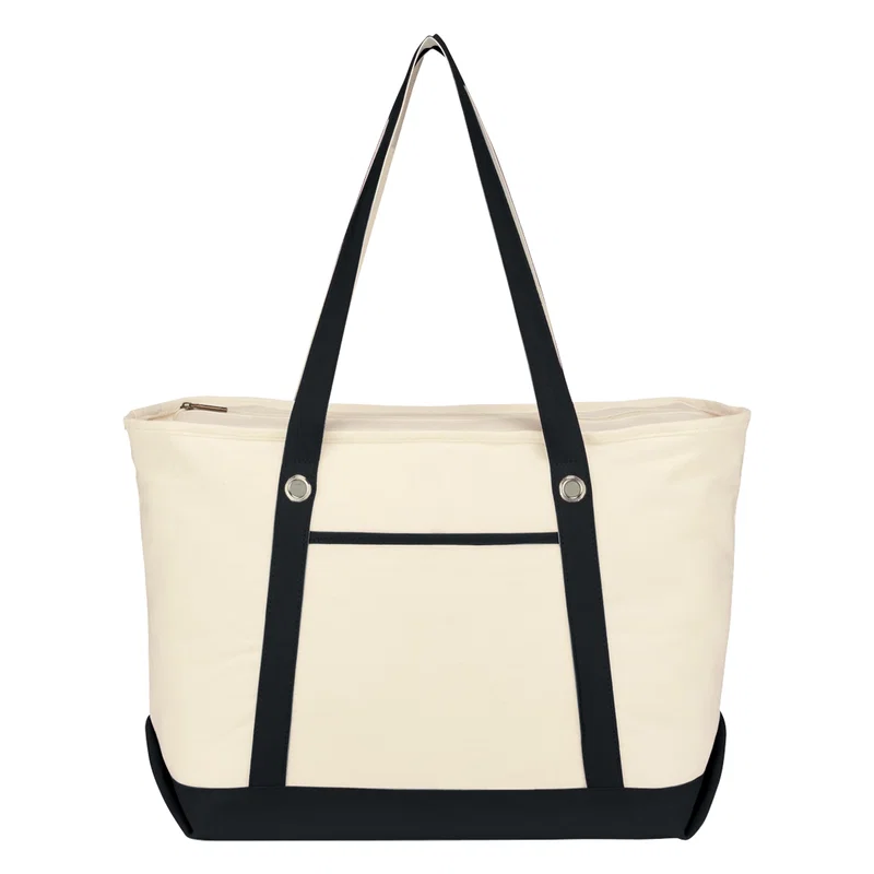 Large Cotton Canvas Sailing Tote Bag — view 6