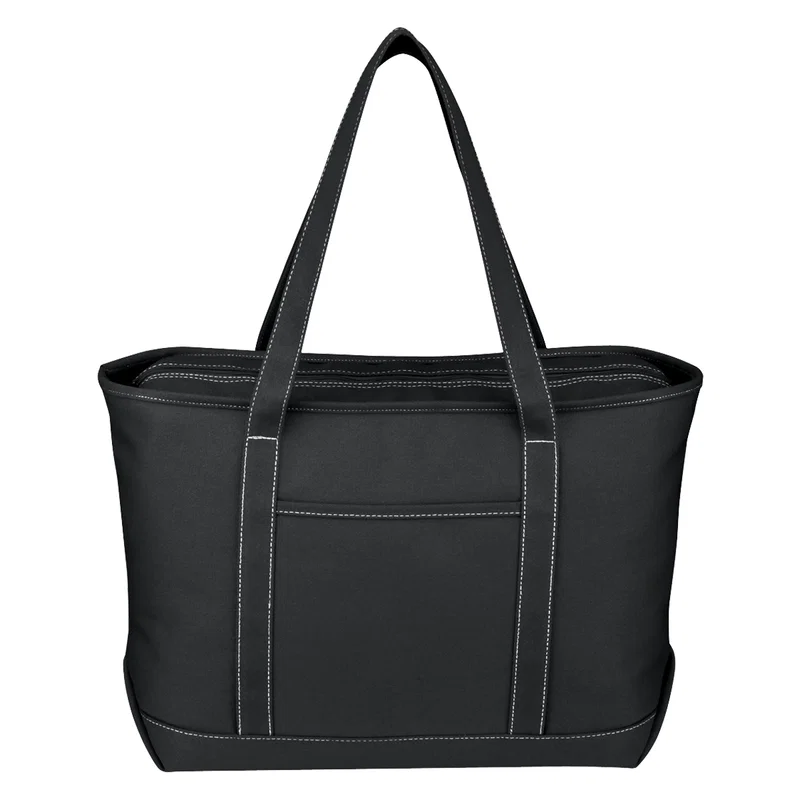 Large Cotton Canvas Yacht Tote Bag With Tackle Twill Patch — view 11