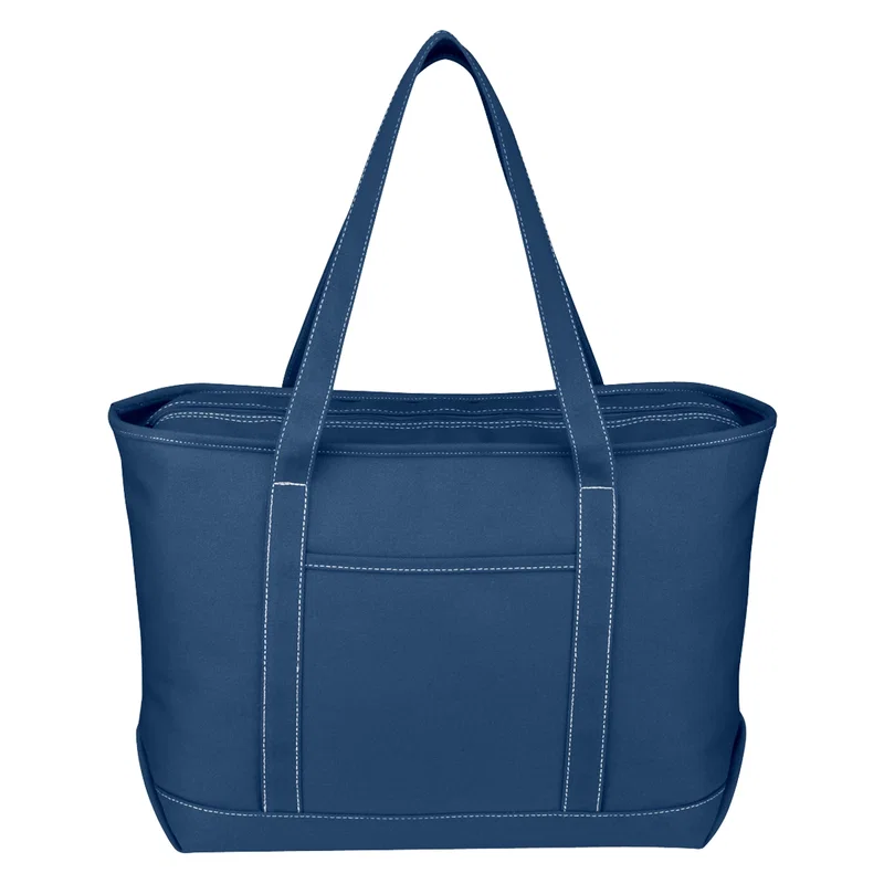 Large Cotton Canvas Yacht Tote Bag With Tackle Twill Patch — view 13