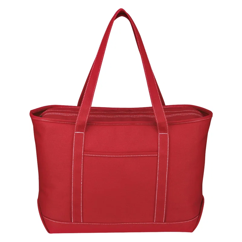 Large Cotton Canvas Yacht Tote Bag With Tackle Twill Patch — view 3